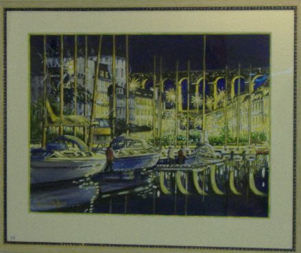 Painting titled "L4 - Le Port de Mor…" by Lucien Dufour, Original Artwork, Oil