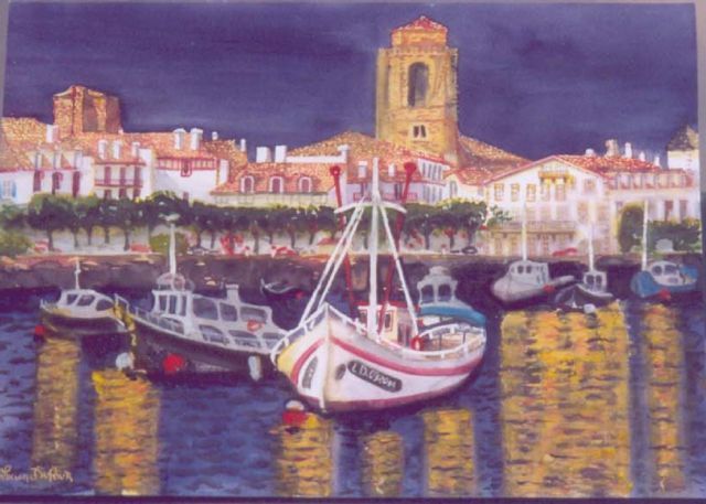 Painting titled "G2 - Port de Saint…" by Lucien Dufour, Original Artwork