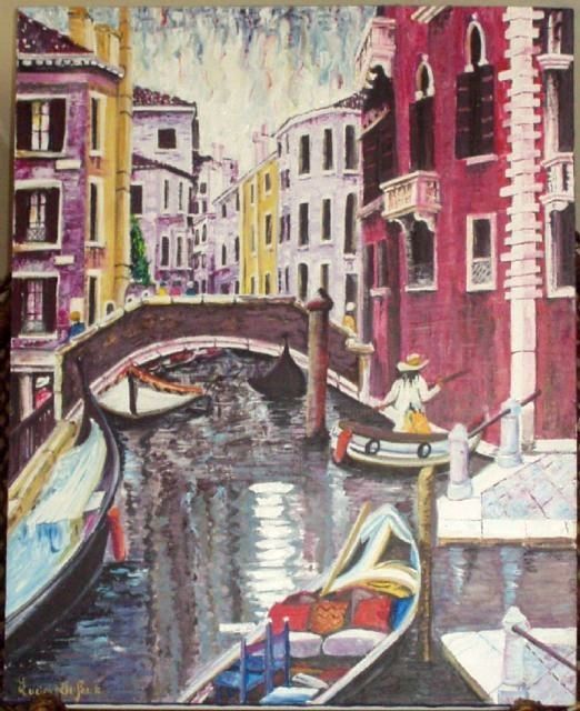 Painting titled "B18 . Venise rive g…" by Lucien Dufour, Original Artwork