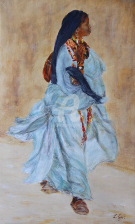 Pintura titulada "la-jeune-fille.jpg" por Lucienne Pariat-Gast, Obra de arte original