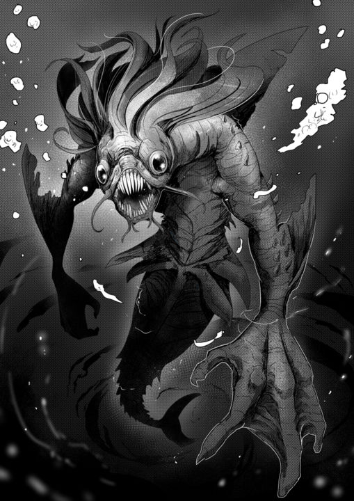 Pittura intitolato "dark-mermaid-100.jpg" da Luciferyee0102, Opera d'arte originale