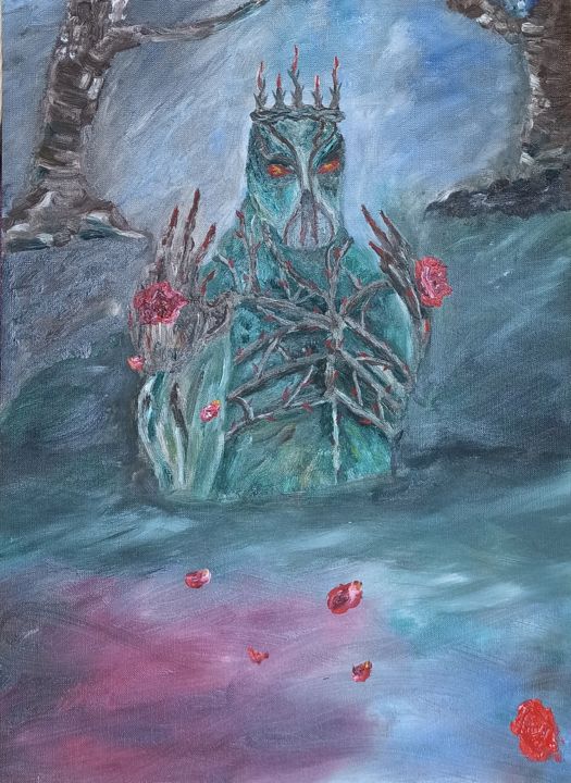 Картина под названием "Болотный король" - Анастасия Бильдина (Lucifiel), Подлинное произведение искусства, Масло