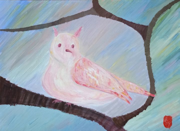 Картина под названием "Птица" - Анастасия Бильдина (Lucifiel), Подлинное произведение искусства, Масло