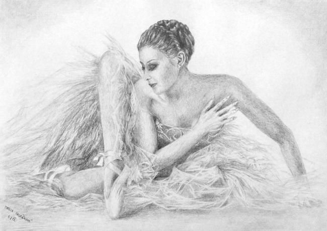 Painting titled "Ballerina II" by Marta Valášková, Original Artwork