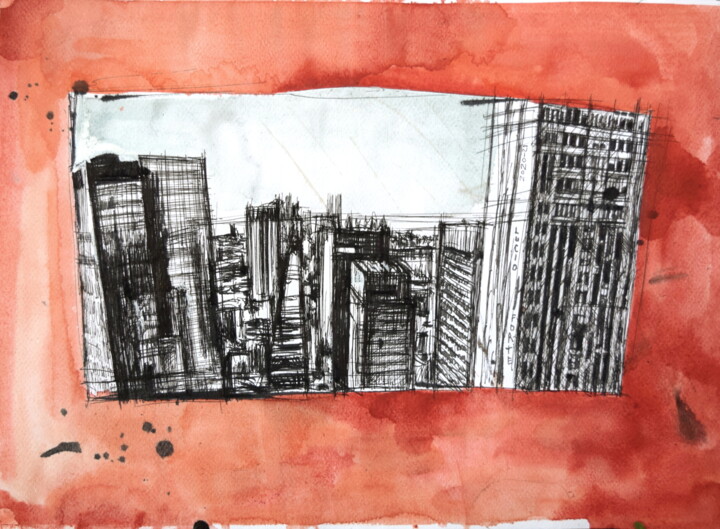 Peinture intitulée "Park Avenue" par Lucio Forte, Œuvre d'art originale, Encre