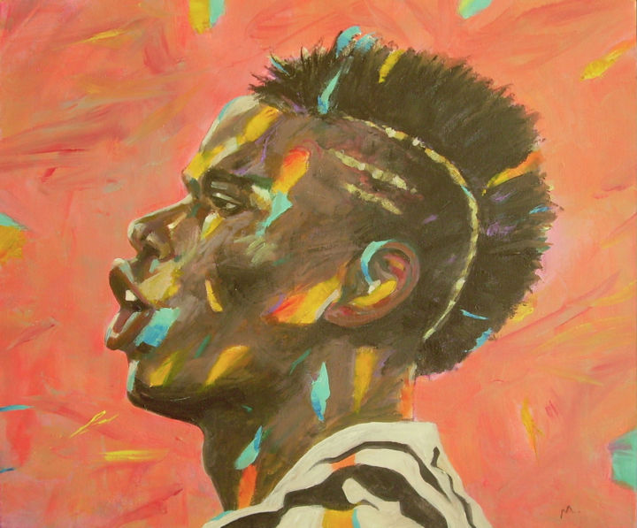 Painting titled "Paul Pogba" by Lucio Tosi, Original Artwork, Acrylic