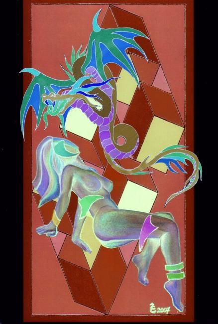 Painting titled "TENTATION" by Oss, Original Artwork