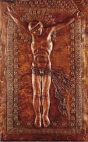 Sculpture intitulée "Cristo Encajes" par Lucrecia Cuevas, Œuvre d'art originale, Métaux