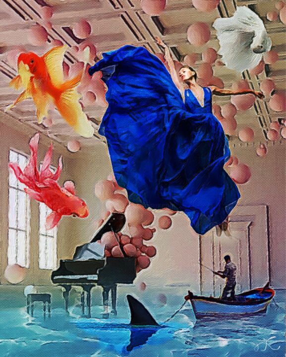 Malarstwo zatytułowany „Inspired to escape” autorstwa Lucy Klimenko, Oryginalna praca, Olej