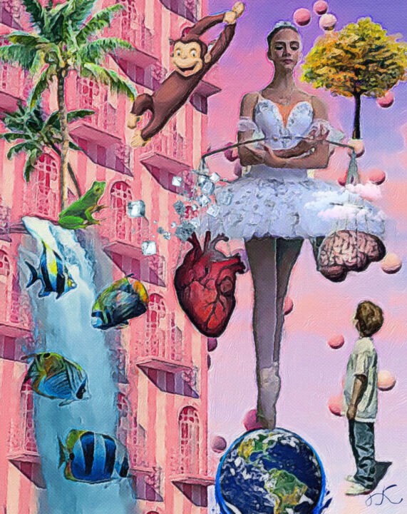Peinture intitulée "Balancing act" par Lucy Klimenko, Œuvre d'art originale, Huile