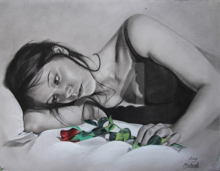 La Rose éphémère Drawing By Lucy Michiels Artmajeur