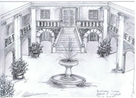 Drawing titled "Set design Romeo an…" by Lucy Beveridge, Original Artwork, Other