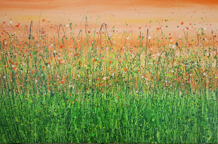 Malerei mit dem Titel "Tangerine Dream #2" von Lucy Moore, Original-Kunstwerk, Acryl