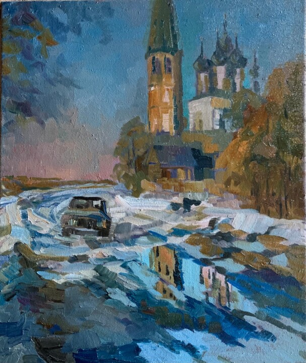 Painting titled "Распутица" by Ludmila Cerednicenko, Original Artwork, Oil