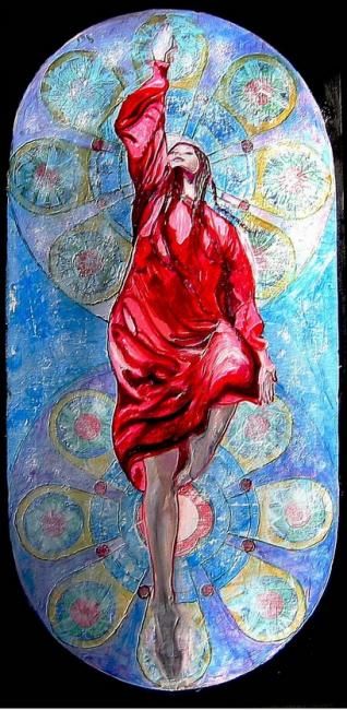 绘画 标题为“Danseuse au vitrail” 由Ludmila Constant, 原创艺术品, 油