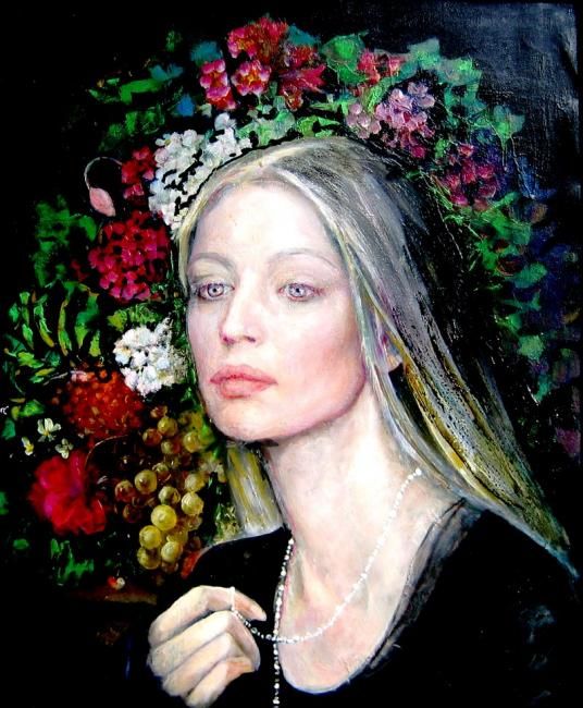Painting titled "Portrait d'une dans…" by Ludmila Constant, Original Artwork, Oil
