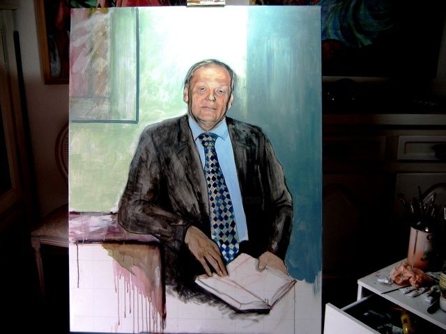 Painting titled "Monsieur B.O." by Ludmila Constant, Original Artwork, Oil