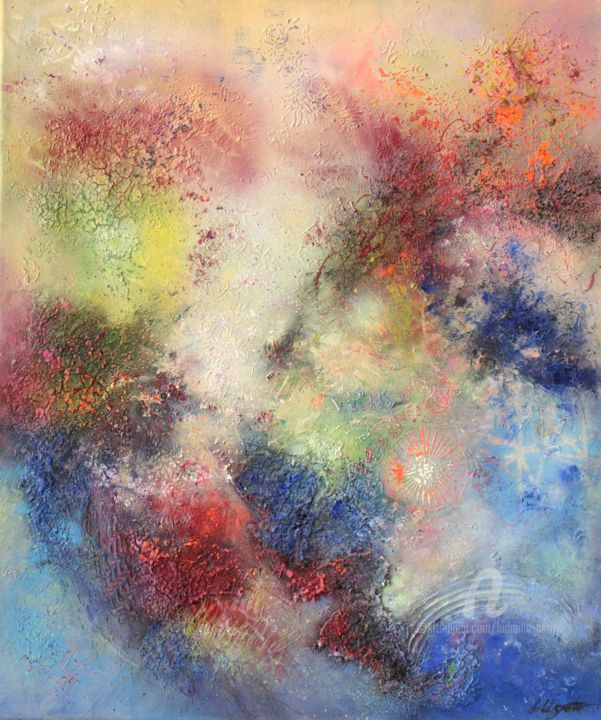 Malerei mit dem Titel "Abstract "Moment"" von Ludmilla Ukrow, Original-Kunstwerk, Acryl
