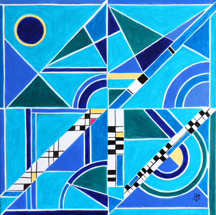 Peinture intitulée "Kreise der blauen E…" par Ludmilla Wingelmaier, Œuvre d'art originale, Acrylique Monté sur Châssis en bo…