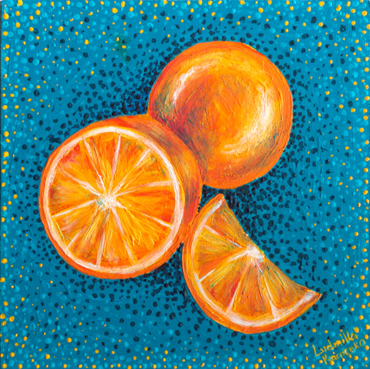제목이 "Oranges"인 미술작품 Ludmilla Karpenko로, 원작, 아크릴