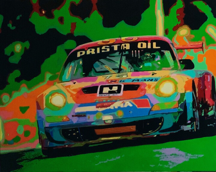 Pintura intitulada "Porsche 24h Le Mans" por Ludo Knaepkens, Obras de arte originais, Acrílico