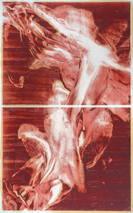 Gravures & estampes intitulée "#66163" par Ludovic Michaux (Ludom), Œuvre d'art originale, Monotype