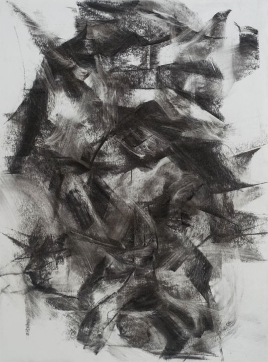 Drawing titled "#18221" by Ludovic Michaux (Ludom), Original Artwork, Charcoal