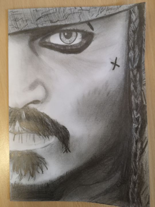 Drawing titled "Jack sparrow" by Ludo Violette, Original Artwork, Ink