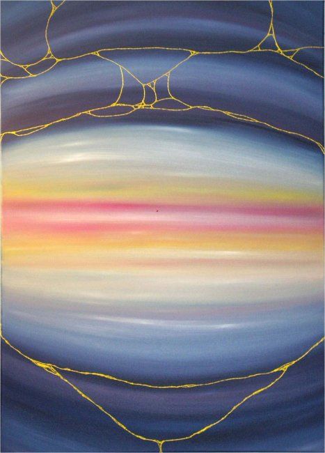Peinture intitulée "Au centre" par Ludogreco, Œuvre d'art originale,