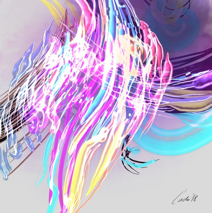 Arte digitale intitolato "purple-dream.jpg" da Ludo Sevcik, Opera d'arte originale, Pittura digitale