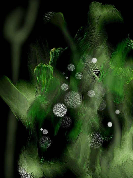 Digital Arts titled "night-flowers.jpg" by Ludo Sevcik, Original Artwork, Digital Painting