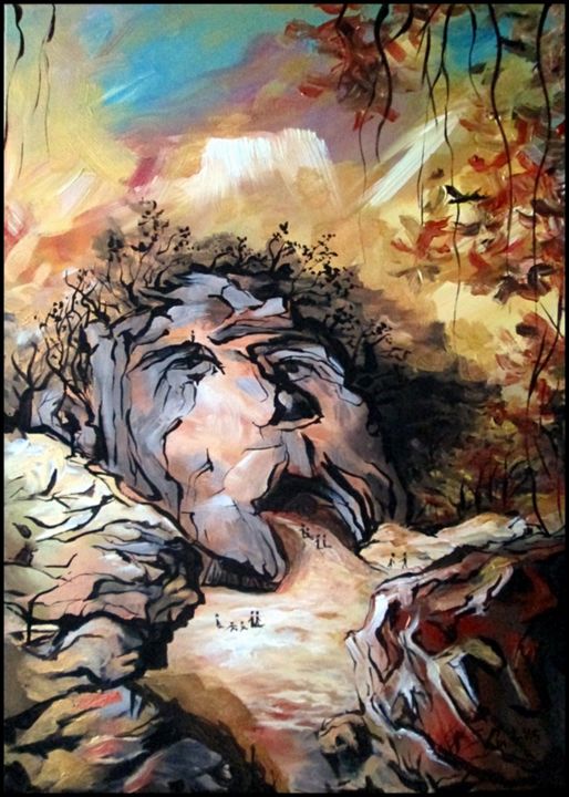 Painting titled "Absurdland 3" by Ludo Sevcik, Original Artwork, Acrylic