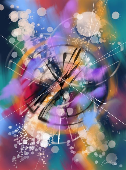 Digital Arts titled "Strong rotation" by Ludo Sevcik, Original Artwork, Digital Painting