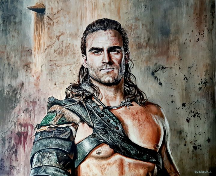 Painting titled "Gannicus" by Ludovic Dubreuil (Kares), Original Artwork, Acrylic