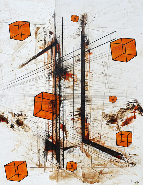 Картина под названием "BUILD" - Ludovic Mercher, Подлинное произведение искусства, Акрил Установлен на Деревянная рама для н…