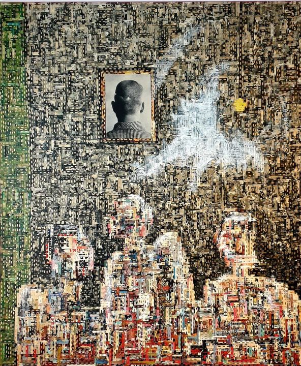 Collages intitulée "Litanie 3" par Ludovic Simon, Œuvre d'art originale, Collages
