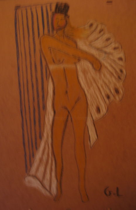 Drawing titled "danseuse de revue" by Ludovic Grumel, Original Artwork, Conté