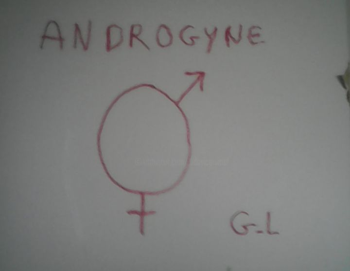 Dessin intitulée "androgyne 2" par Ludovic Grumel, Œuvre d'art originale, Crayon