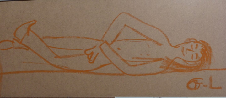 Peinture intitulée "homme nu" par Ludovic Grumel, Œuvre d'art originale, Huile