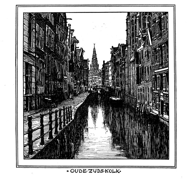 印花与版画 标题为“Oude Zijds Kolk Ams…” 由Ludwig Willem Reymert Wenkenbach, 原创艺术品, 数字打印