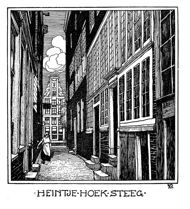 Printmaking titled "Heintje Hoeksteeg A…" by Ludwig Willem Reymert Wenkenbach, Original Artwork, Digital Print