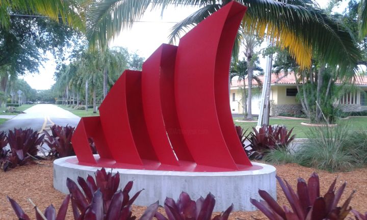 Sculpture titled "Spinnaker" by Lugufelo, Original Art, Aluminium