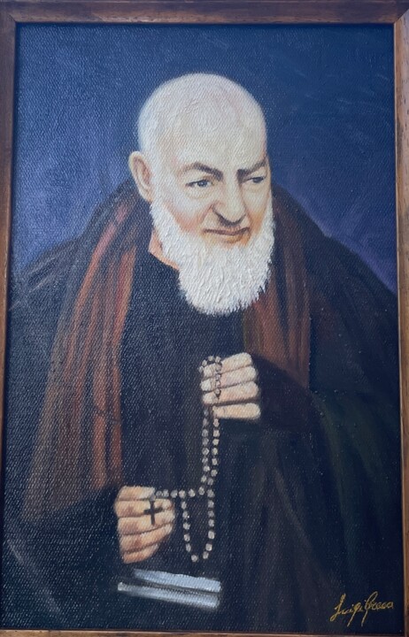 Pittura intitolato "Padre Pio" da Luigi Antonio Greco, Opera d'arte originale, Olio