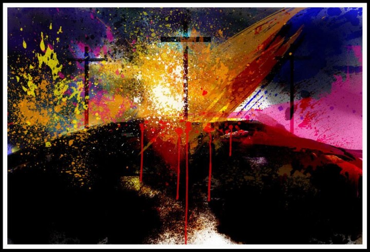 Digital Arts titled "Calvario" by Luigi Antonio Greco, Original Artwork, Digital Painting