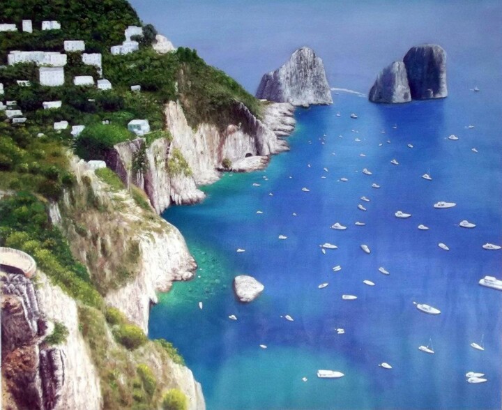 Pittura intitolato "Capri" da Luigi Antonio Greco, Opera d'arte originale, Olio