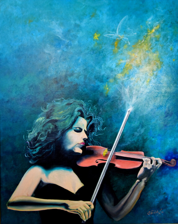 Painting titled "C'è un suono nell'a…" by Luigi Cataldi, Original Artwork