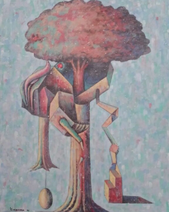 Pintura intitulada "l'albero della vita" por Luigi Ciccarone, Obras de arte originais, Acrílico Montado em Armação em madeira