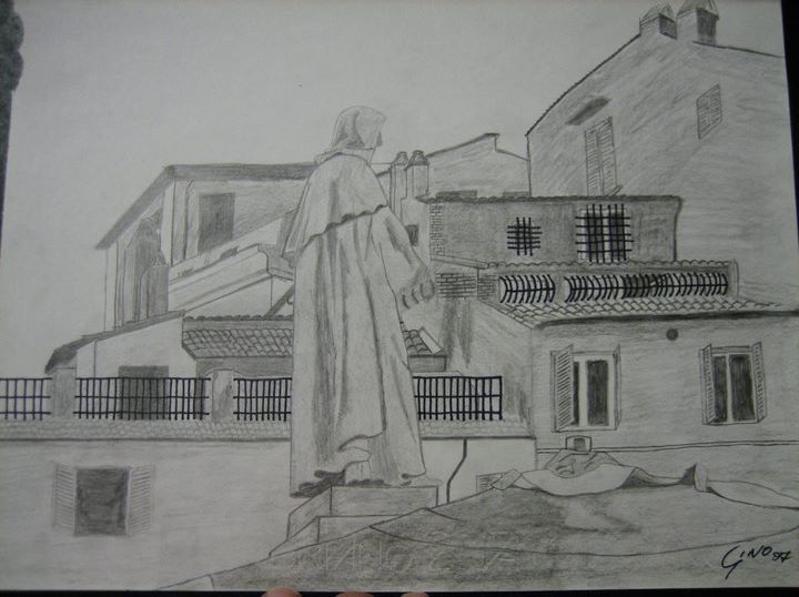 Drawing titled "campo-de-fiori.jpg" by Gino, Original Artwork, Pencil