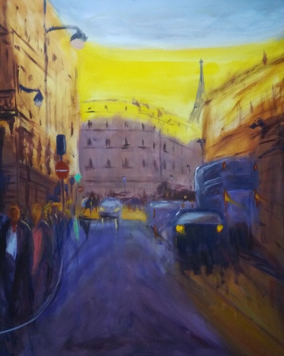 Pittura intitolato "Parigi liquida" da Luigi Marchesani, Opera d'arte originale, Acrilico