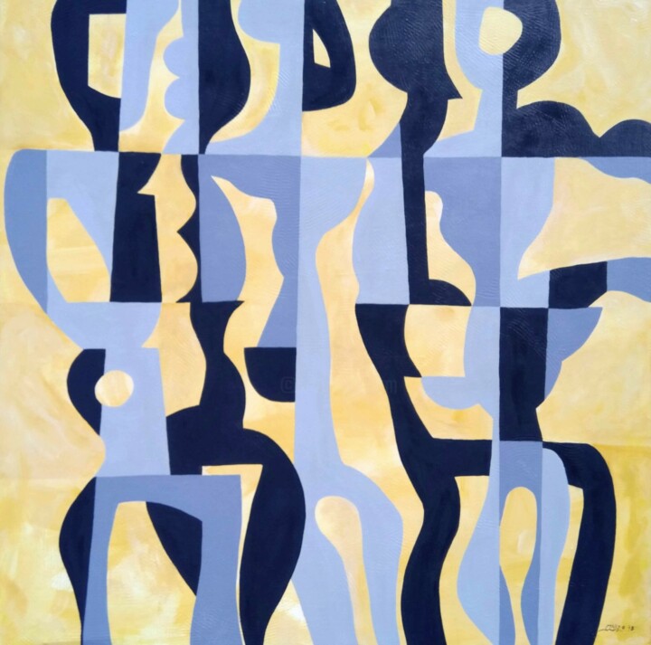 Malerei mit dem Titel "Passi di danza" von Luigi Marzo, Original-Kunstwerk, Acryl